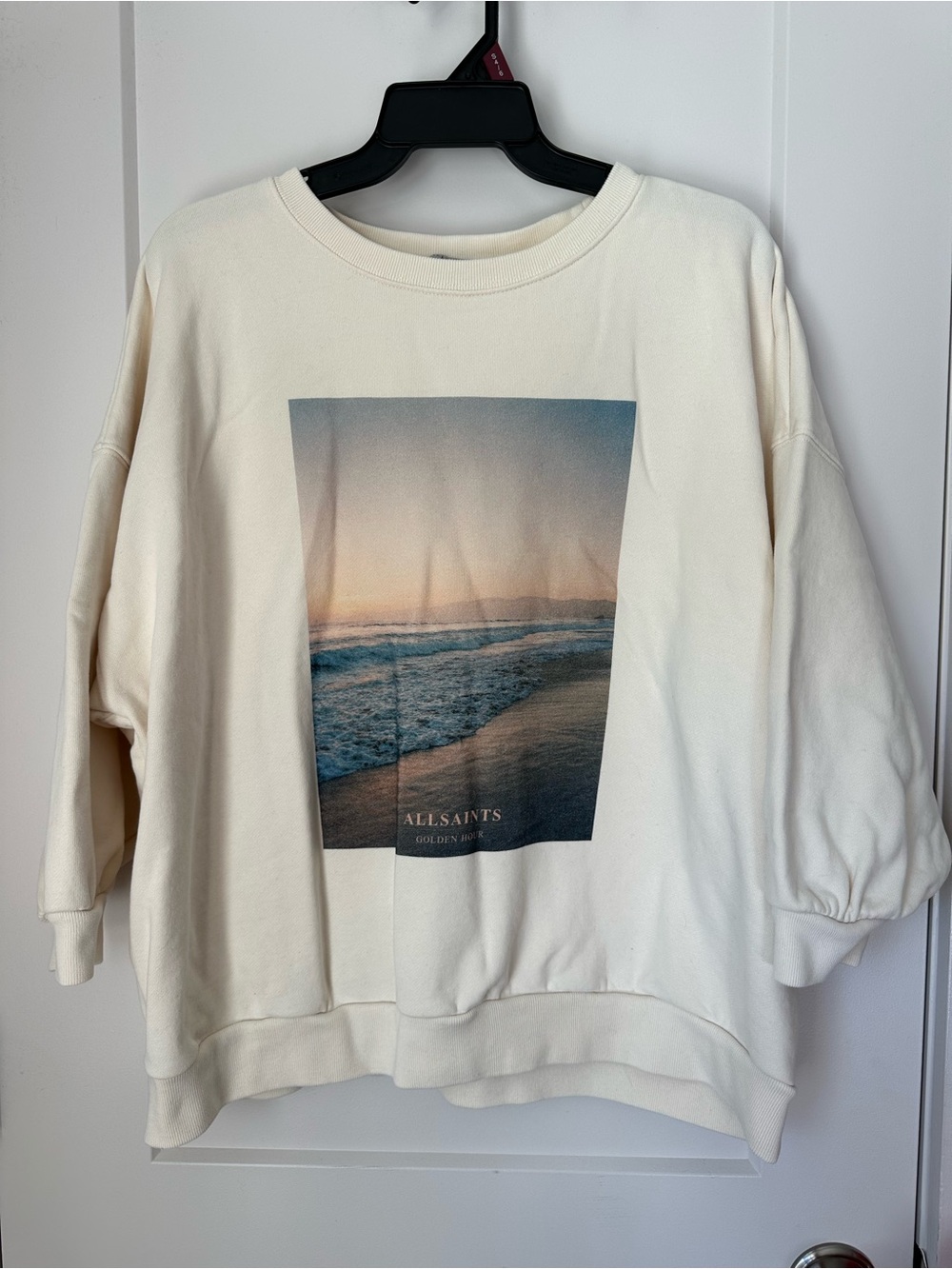 AllSaints Solis Storm Sweat L Golden Hour Beach Graphic Oversized Sweatshirt